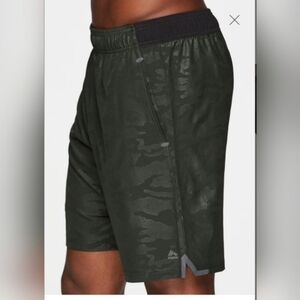 RBX Olive Textured Camo Workout Short, Men's Medium